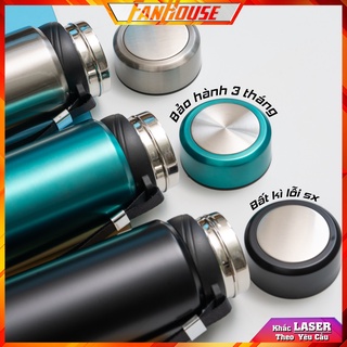 Bình nước giữ nhiệt Sport 1000ml bình nước đa năng inox 304 có dây treo, ngăn lọc trà, Fan House khắc tên theo yêu cầu