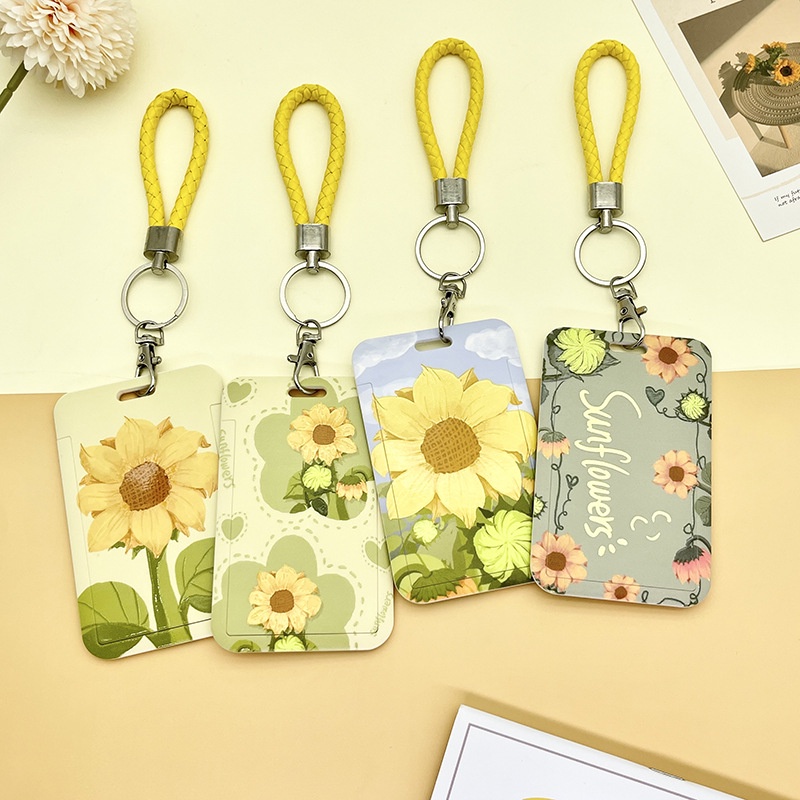 Dây Đeo Thẻ Hình Hoa Hướng Dương Xinh Xắn Phong Cách Hàn Quốc
