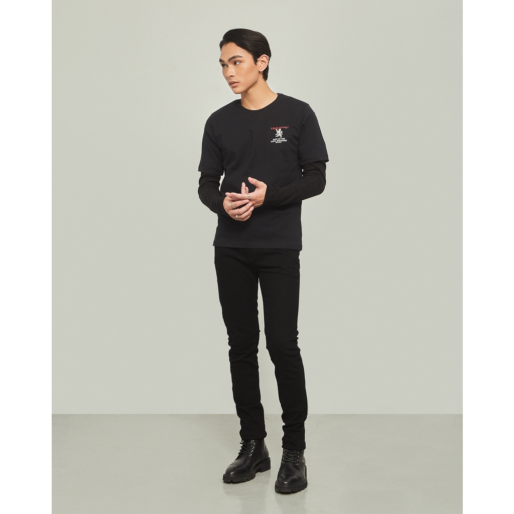 Áo thun ngắn tay nam thoáng mát Highway Menswear Band of The Royal Đen