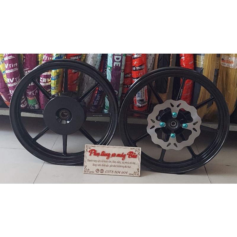 Bánh mâm 8 cây hiệu AT racing gắn xe vadio click 125/150 có đĩa và k đĩa như hình gồm 2 màu trắng và đen gắn như zin nha