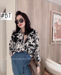 Áo sơ mi lụa loang