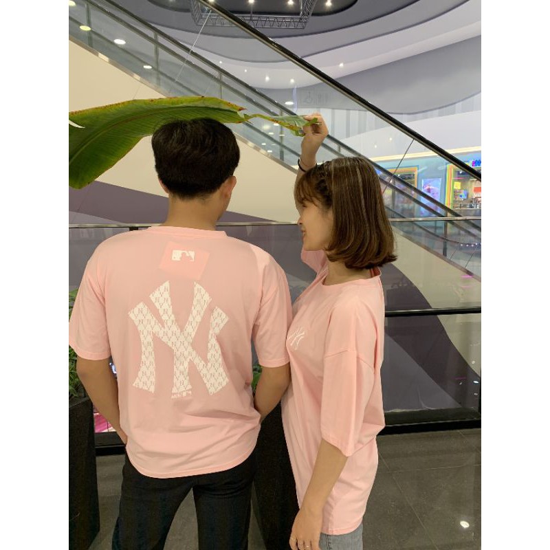 Áo thun Unisex MLB  Basic tay lỡ  phông trơn nam nữ tay lỡ oversize phom rộng áo ny