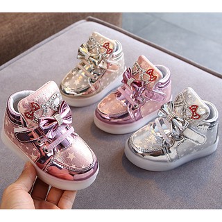 Giày trẻ em giày thể thao trẻ em bé gái gắn nơ siêu cute