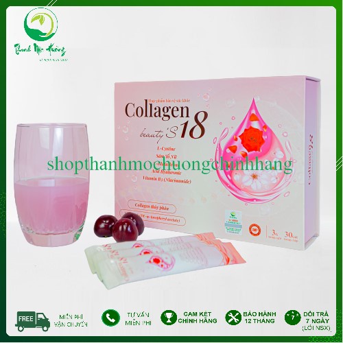 Collagen Beauty's 18 - Collagen Thanh Mộc Hương, Hỗ trợ dưỡng da, hỗ trợ tăng độ ẩm, tăng độ đàn hồi cho da
