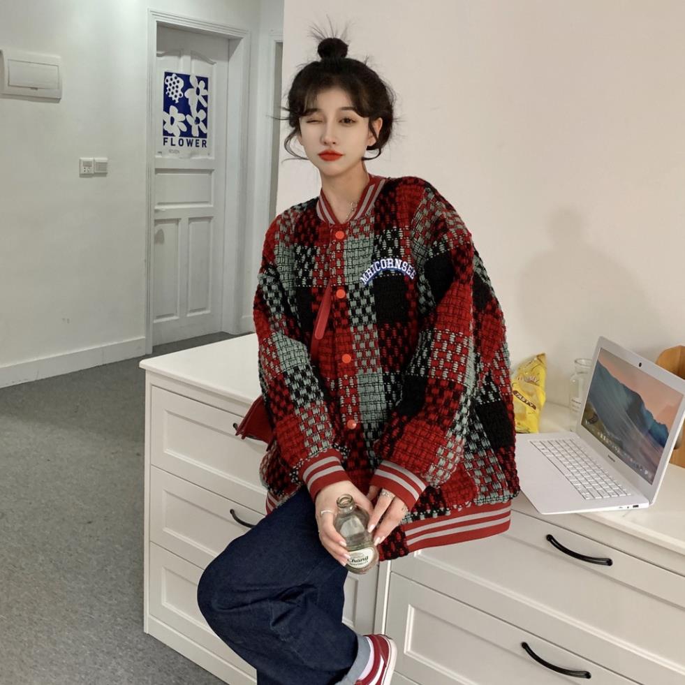 [Hàng ord dáy] ÁO KHOÁC LEN CARDIGAN NỮ TAY DÀI DÀY DẶN ÁO BÓNG CHÀY KẺ SỌC CAO CẤP -nh8 | BigBuy360 - bigbuy360.vn