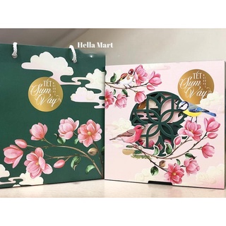 Hộp bánh trung thu Moon Cake Hoa Mộc Lan Hồng đựng bánh 125gr - 150gr - 200gr