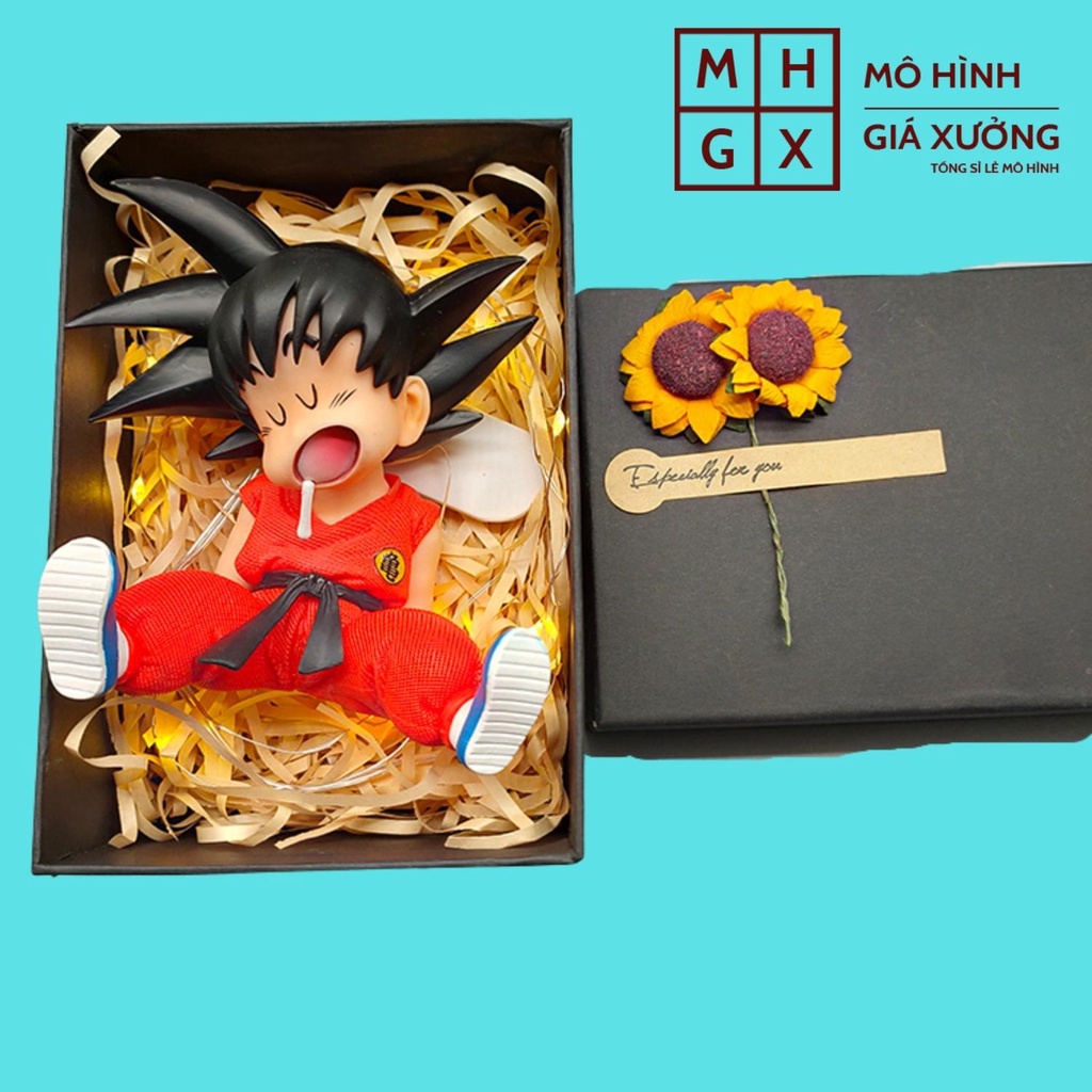 Mô hình Dragon Ball SonGoku ngủ gật cực dễ thương cao 10cm cảnh ngủ ở quên ở võ đài , figure 7 viên ngọc rồng sogoku