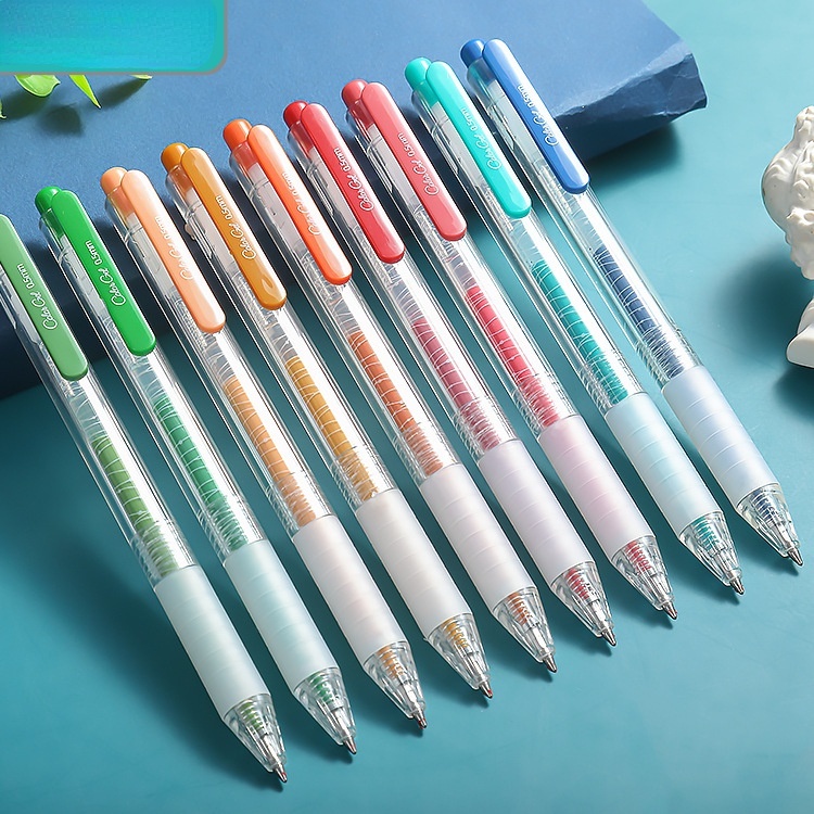 Bút Bi Dạng Nhấn 9 Màu Sắc retro Cho Học Sinh