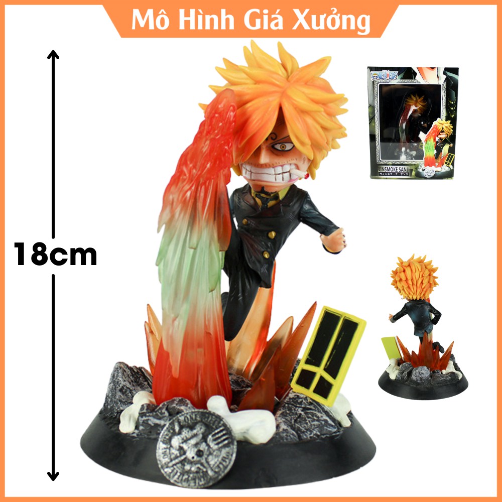 Mô Hình Vinsmoke Sanji Hắc Cước (Chân Đen) Trạng thái chiến đấu Cao 18cm - Tượng Figure One Piece