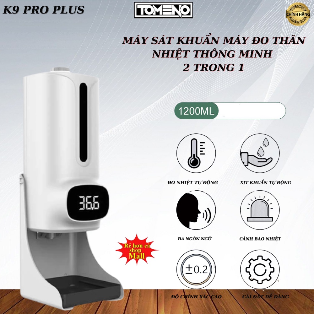 Máy sát khuẩn, máy đo thân nhiệt thông minh MaxHub K9 Pro PLUS TẶNG PIN+ CỐC SẠC (2 trong 1) độ chính xác cao