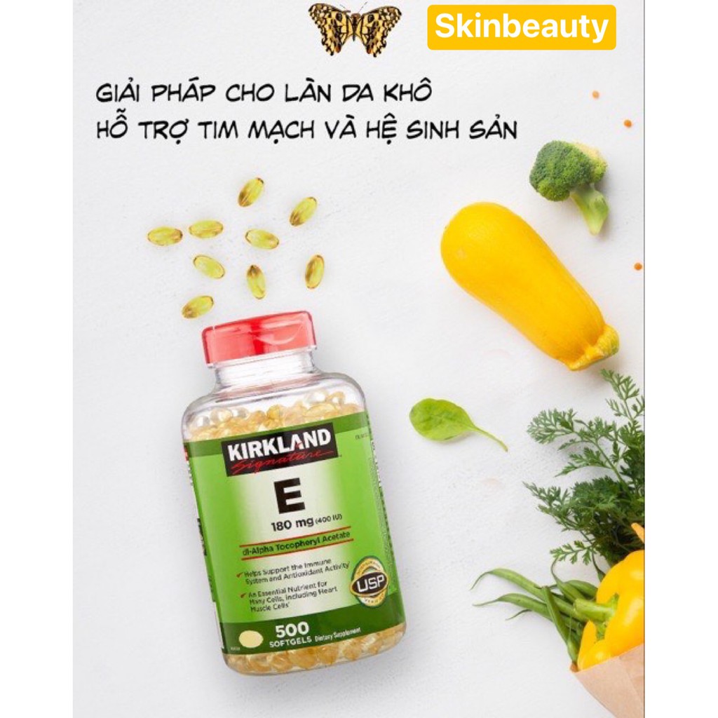 Vitamin E 400 IU 500 Viên Kirkland Của Mỹ - Đẹp Da, Làm Chậm Lão- HÀNG CHÍNH HÃNG | BigBuy360 - bigbuy360.vn