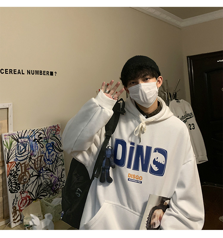 [ Mã 12FASHIONSALE1 giảm 10K đơn 50K ] Áo hoodie dáng rộng phối họa tiết chữ cái thời trang dành cho nam | BigBuy360 - bigbuy360.vn