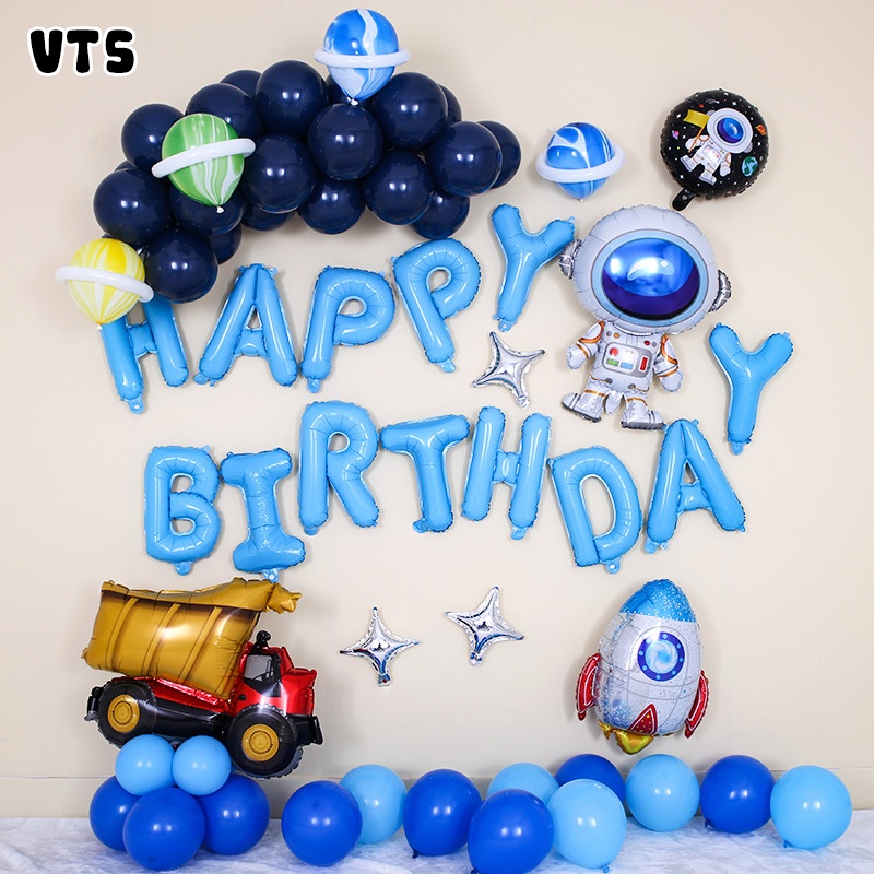 COMBO Set bóng phi hành gia không gian vũ trụ trang trí sinh nhật bé trai bé gái