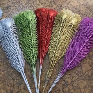 Cành đuôi công nhỡ 40cm phủ nhũ, kim tuyến trang trí oản tài lộc, tháp bánh, tháp nước | Phụ kiện trang trí