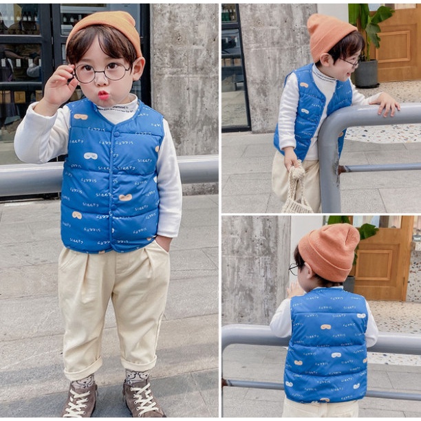 Áo phao gile bé trai gái Quảng Châu xuất Hàn cho bé mặc thu đông