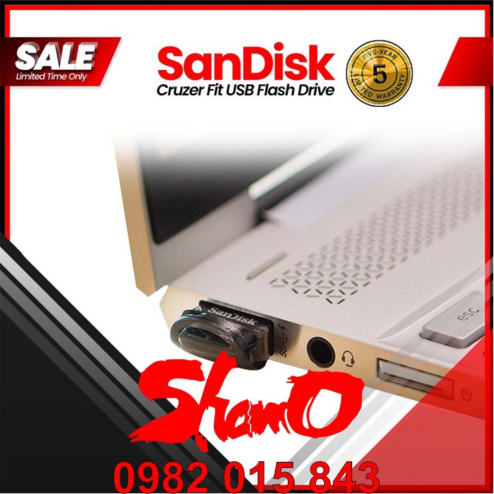 USB chịu nước – SanDisk 32GB Chính Hãng – Cruzer Fit CZ33 – USB Flash Diver – Bảo hành 5 năm – Siêu nhỏ