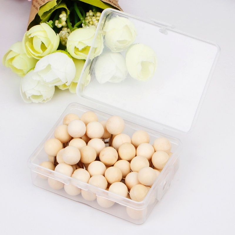 Bộ 60 Ghim Gỗ Tròn Sáng Tạo