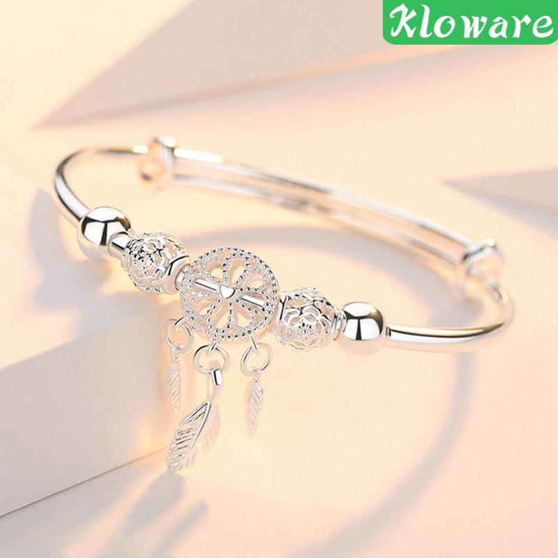 Vòng Đeo Tay Hình Dream Catcher Màu Bạc Phong Cách Retro Dành Cho Nữ