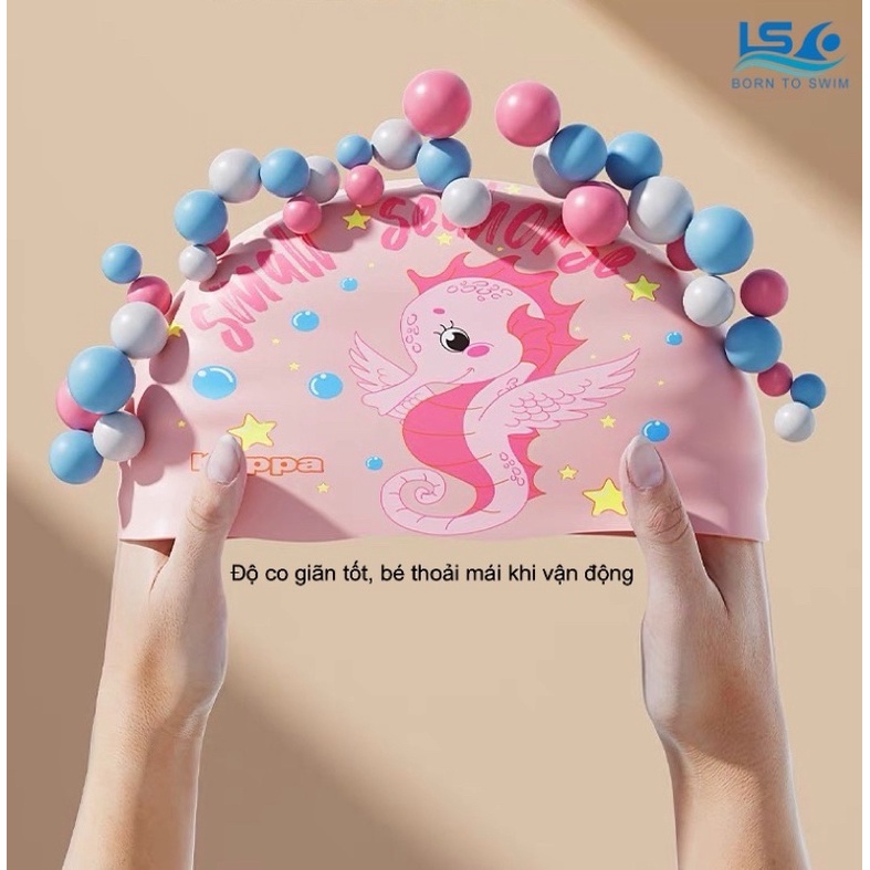 Mũ bơi Kappa chính hãng trẻ em 3 đến 8 tuổi bé trai bé gái