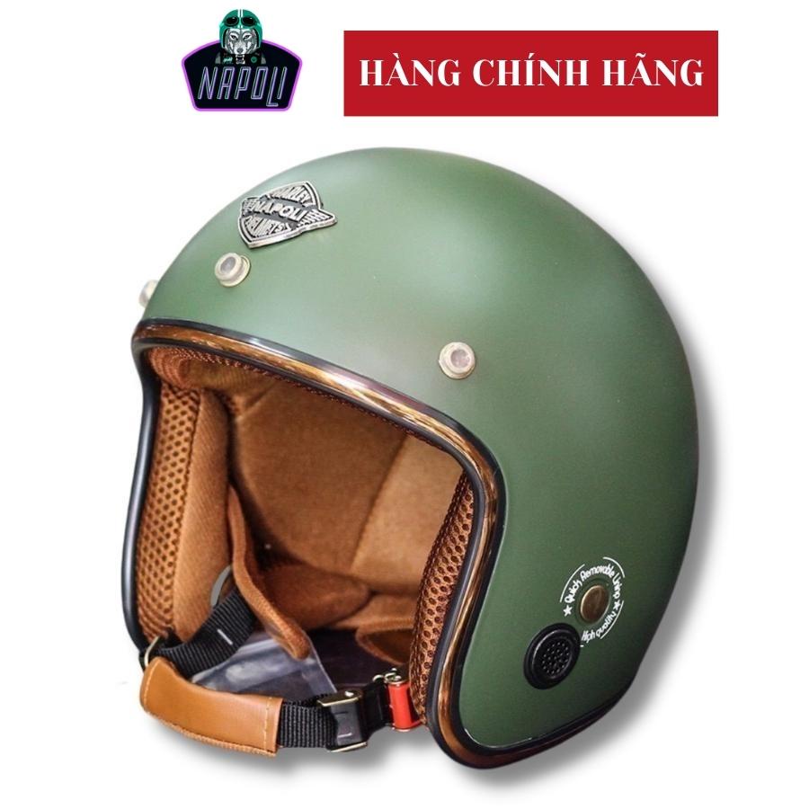 Mũ bảo hiểm 3/4 NAPOLI phượt đủ màu bảo hành 12 tháng hàng chính hãng vòng đầu 55-58cm