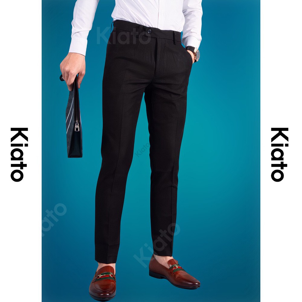 Quần âu nam Cao Cấp Kiato, style Hàn, quần tây dáng côn trẻ trung, co dãn ôm, vải chống nhăn cao cấp không bai, xù | BigBuy360 - bigbuy360.vn