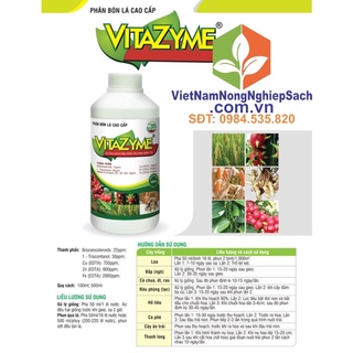 VITAZYME PHÂN BÓN L Á C AO C ẤP CHO CÂY TRỒNG 500ml