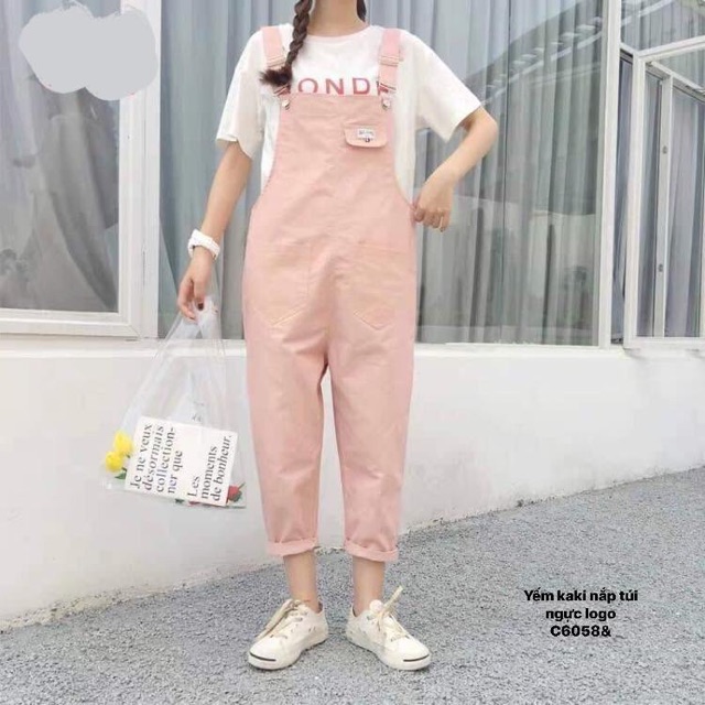 Quần yếm kaki nắp túi ngực logo (C) | BigBuy360 - bigbuy360.vn