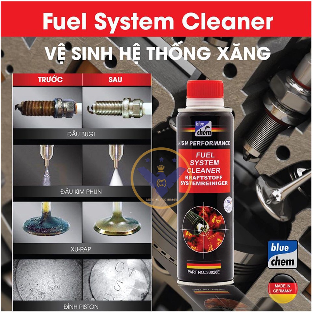 Vệ sinh buồng đốt ô tô máy xăng Bluechem Fuel System Cleaner 250ml