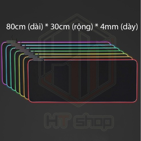 Miếng lót chuột led rgb - Lót Chuột Pad RGB Loại Lớn 80 x 30cm x 4mm hoặc 3mm