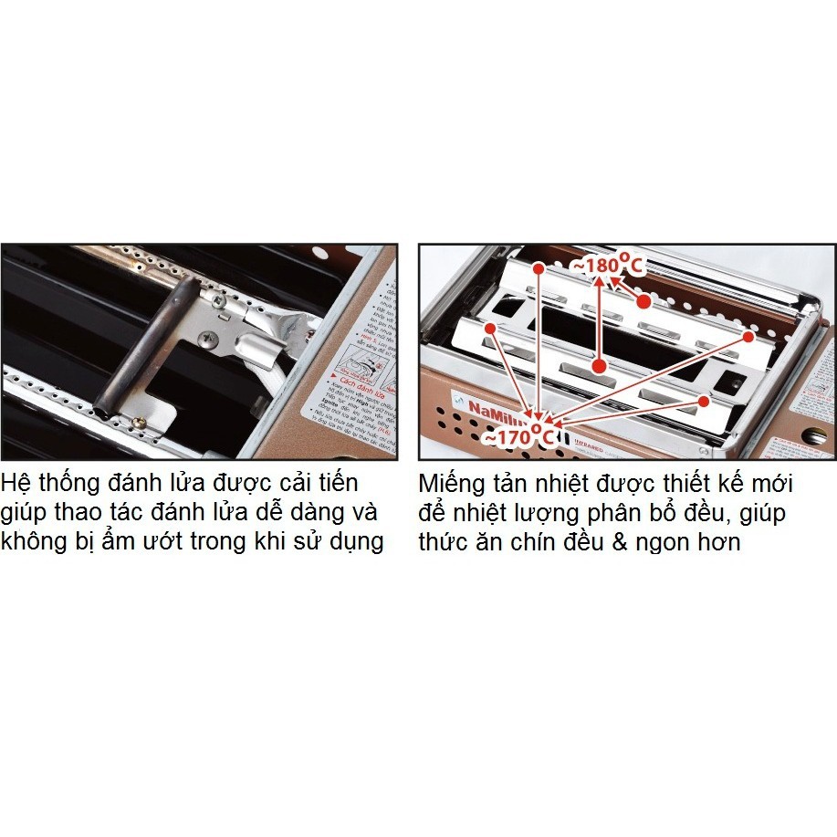 Bếp nướng gas hồng ngoại Namilux NA-24N