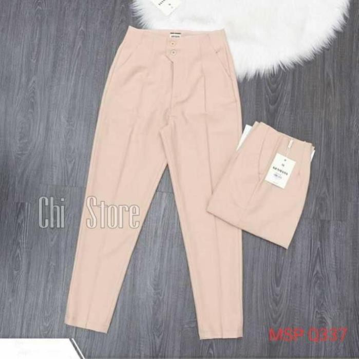 Quần baggy 2 khuy lệch chất vải cao cấp quần tây âu công sở form dáng đẹp thời trang Banamo Fashion quần baggy 8316