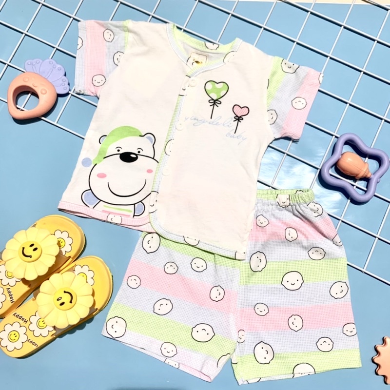 Bộ Sơ Sinh Cộc Tay, Bộ Quần Áo Sơ Sinh Cúc Giữa Cho Bé Trai Và Bé Gái Hàng Sịn Mềm Mại