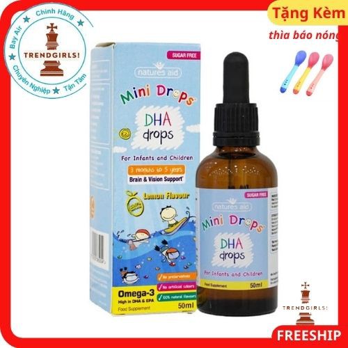 DHA cho trẻ Natures Aid DHA Drops, UK (50ml dạng giọt) giúp phát triển trí tuệ từ 3 tháng tuổi - Trend girls online