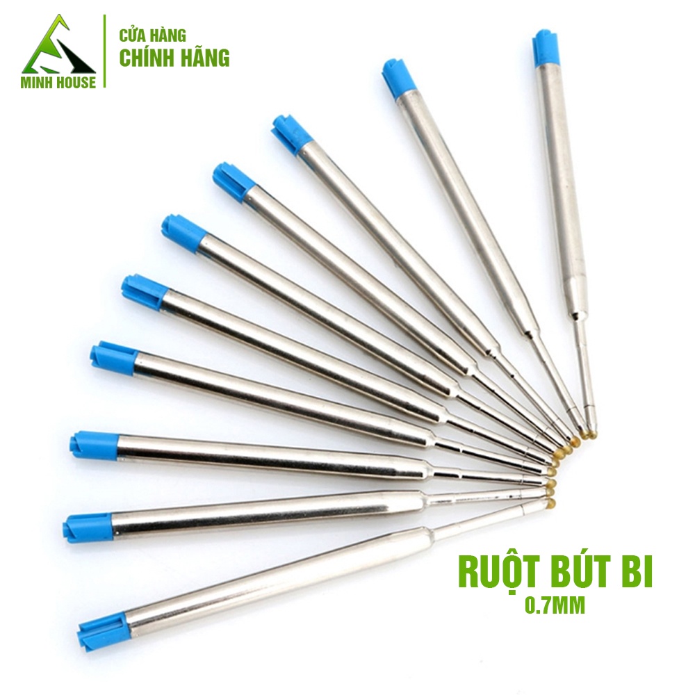 Combo 10 Ruột bút bi, bút ký cho dòng Parker 0.7mm, ngòi cây viết, tròn Minh House