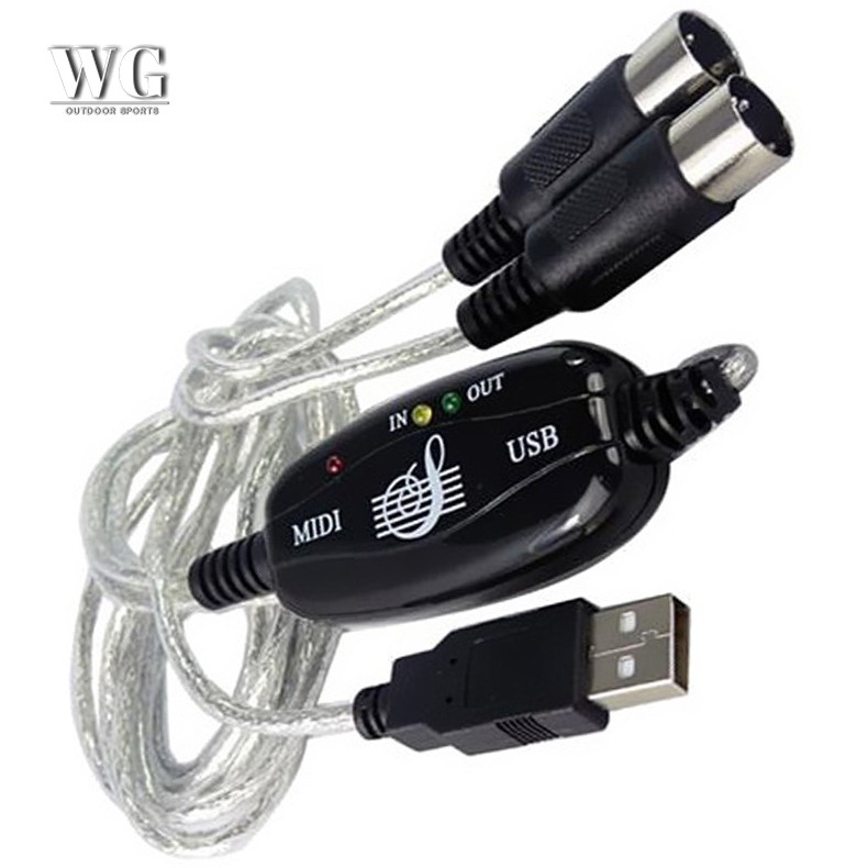 ♔WG♔ USB IN-OUT MIDI Cable Converter PC to Music Keyboard Adapter Cord