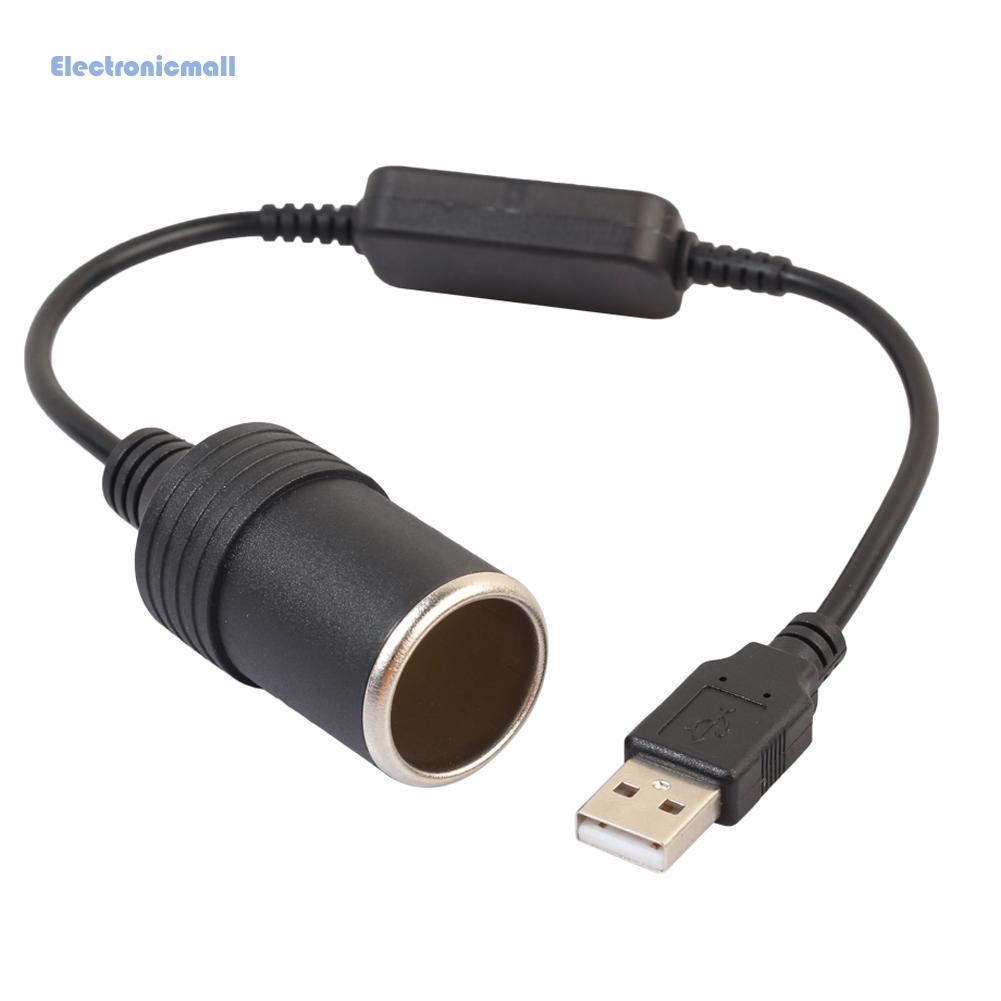 Tẩu sạc chuyển đổi phích cắm 5V USB sang phích cắm bật lửa 12 V cho xe hơi