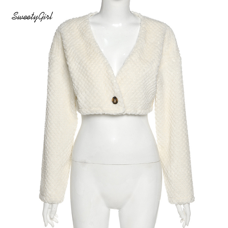 Áo lửng tay dài cổ chữ V thời trang cho nữ | BigBuy360 - bigbuy360.vn