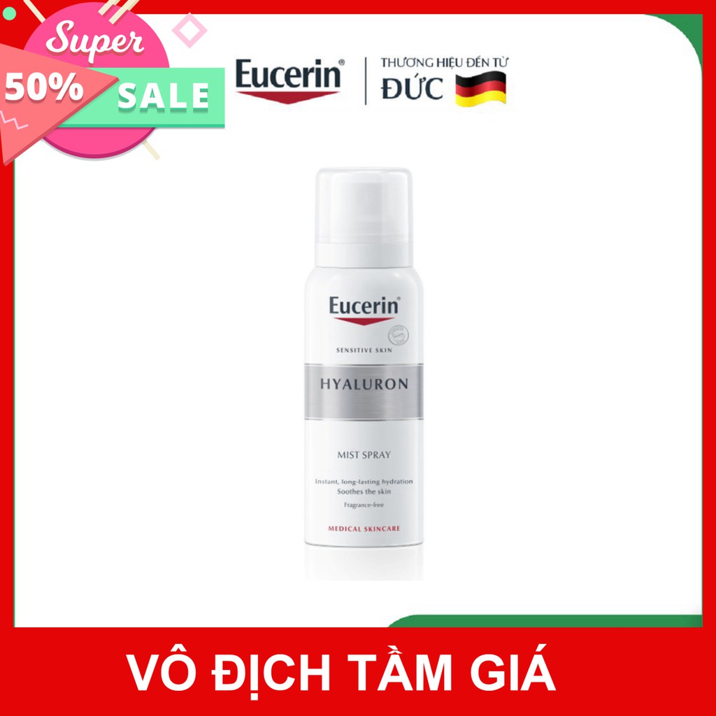 [CHÍNH HÃNG] Xịt Khoáng Dưỡng Ẩm Eucerin Cho Da Nhạy Cảm Hyaluron Mist Spray 50ml