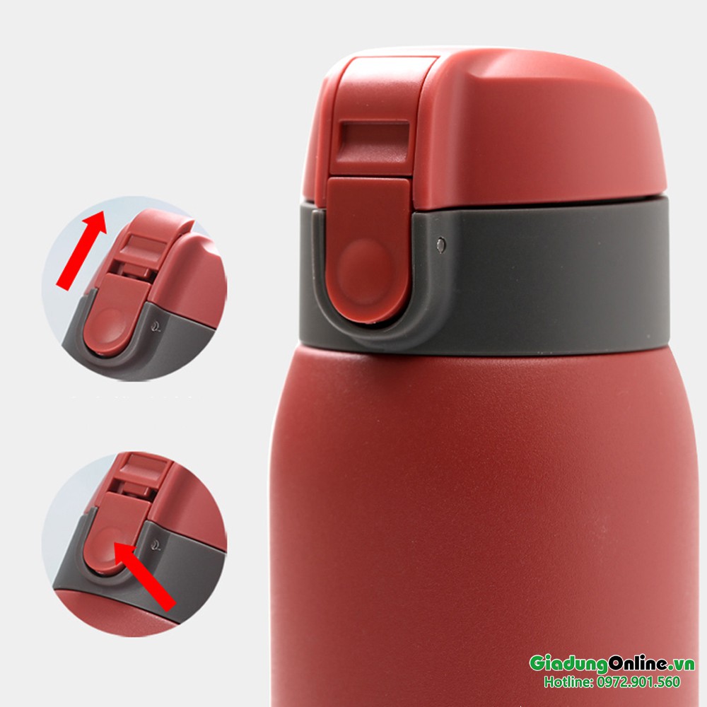 Bình giữ nhiệt Lock&Lock CHUBBY One Touch LHC3233 RED 370ml - Đỏ