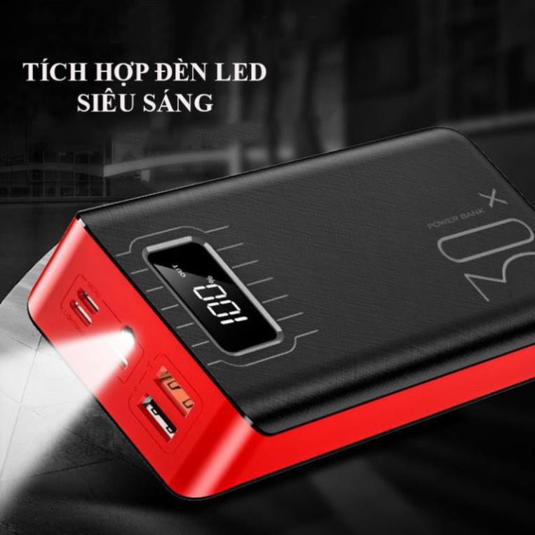 [BẢO HÀNH 12 THÁNG] SẠC DỰ PHÒNG PIN DỰ PHÒNG 30000MAH Tích Hợp Sạc Nhanh Fast Charge Màn Hình Led hiển phần trăm thị pi