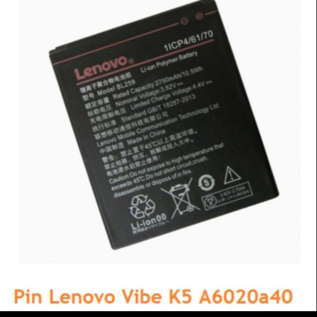 [Mã ELFLASH5 giảm 20K đơn 50K] Pin zin Lenovo BL-259 -Bảo hành 6 tháng