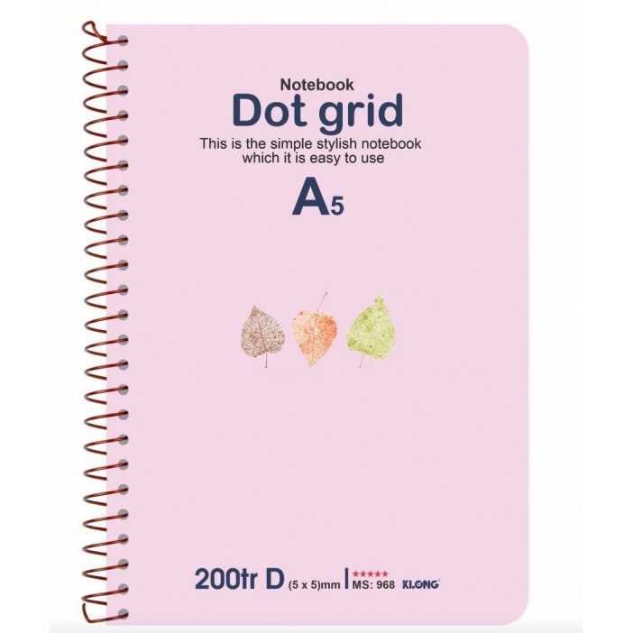 Sổ lò xo đơn ruột chấm Dot Grid A5 - 200 trang; MS 968