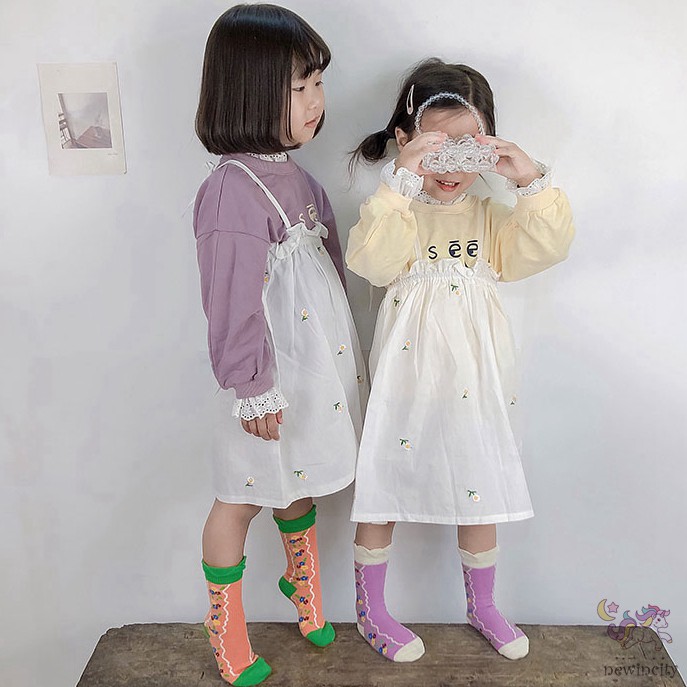 Đôi Tất Cotton In Hoa Xinh Xắn Cho Bé Gái