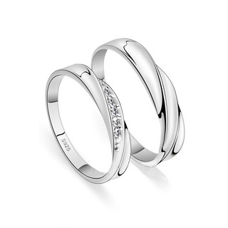 Nhẫn cặp đôi mạ bạc S925 đính đá Zircon