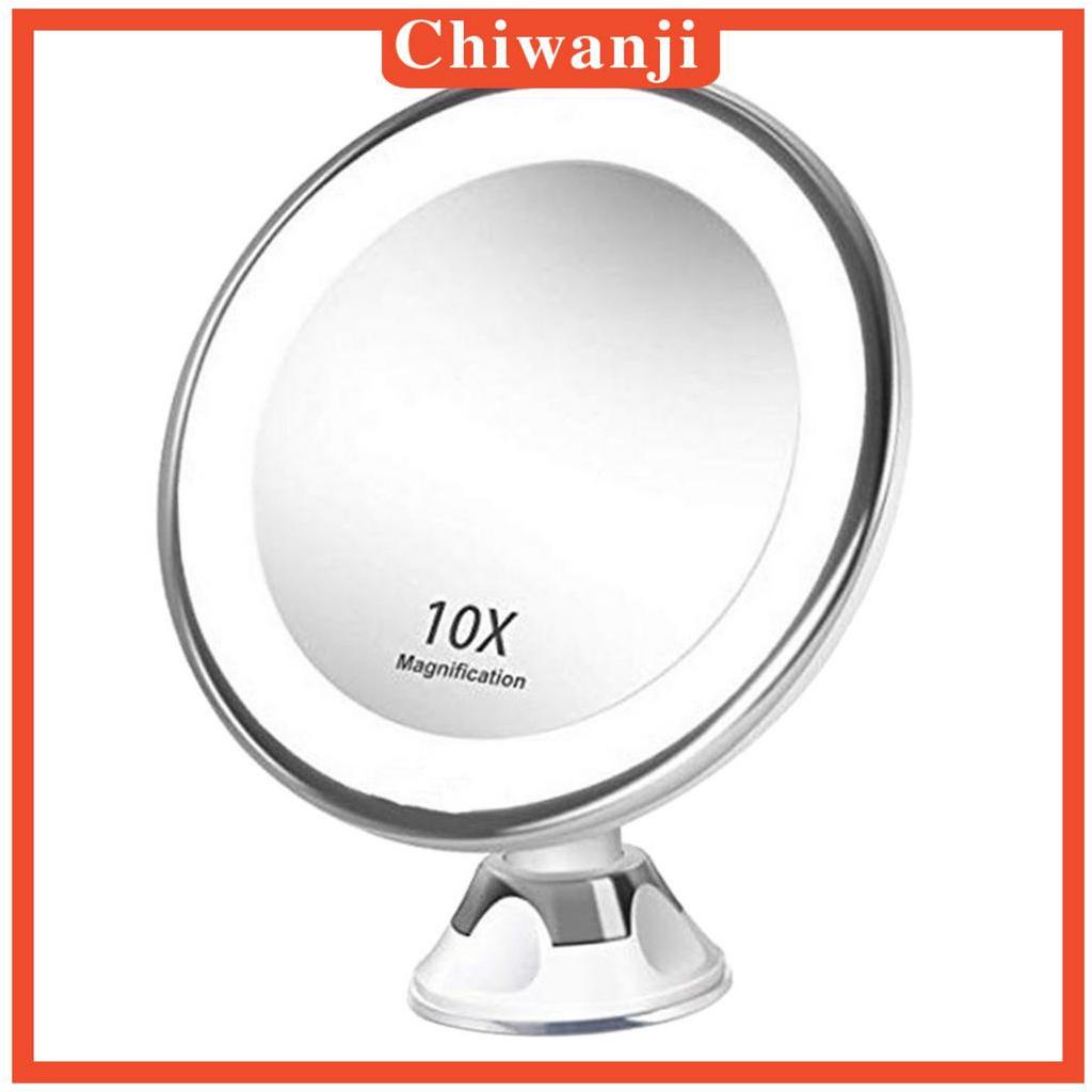 [Hàng mới về] Gương trang điểm phóng to 10 lần tích hợp đèn LED tiện dụng