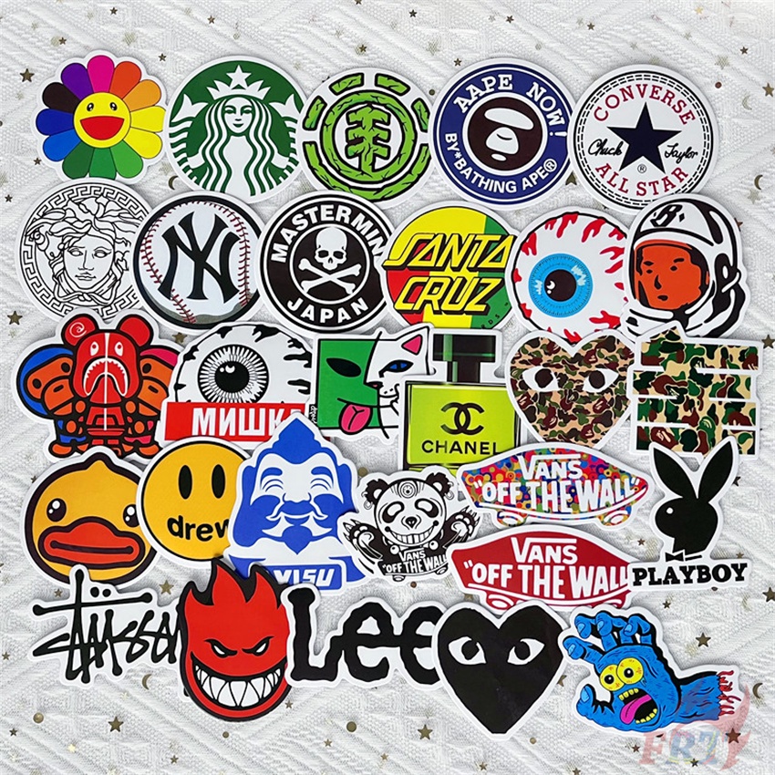 ❉ Nhãn Dán Thời Trang Cổ Điển Series 02 ❉ Bộ 50 Sticker Chống Thấm Nước Họa Tiết Doodle Hợp Thời Trang