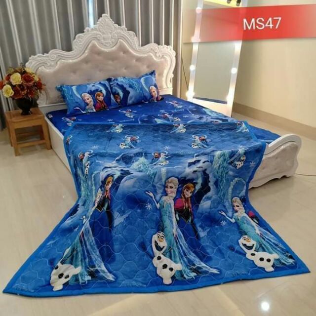 Set chăn ga gối trần bông poly 4 mónl