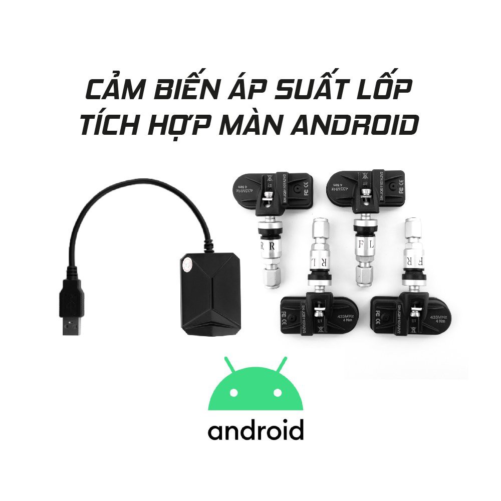 Tpms tích hợp Android Cảm biến áp suất lốp , tích hợp màn hình Android van gắn trong