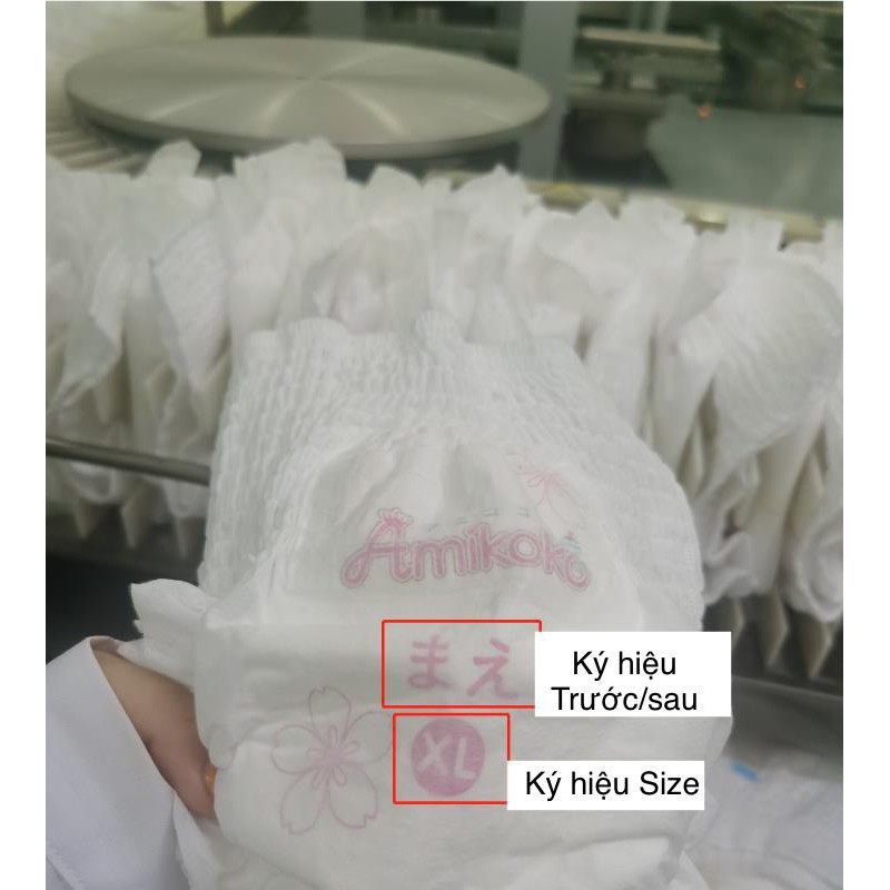 Tã Amikoko nội địa Nhật Bản cao cấp dán/quần size NB62/S50/M42/L36/XL28/M30/L28/XL24