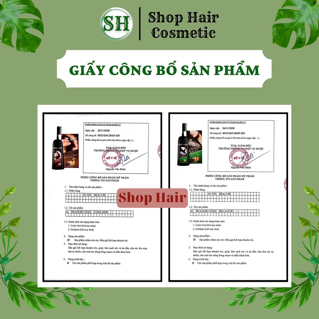 Combo Dầu Gội Phủ Bạc Sin Hair chính hãng, dầu gội thành phần Nhân Sâm, phủ bạc ngay từ lần gội đầu tiên